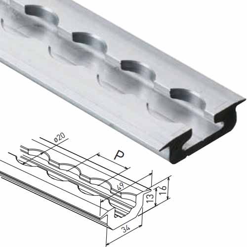 RECESSED RAIL 3.000 MM MACHINED
